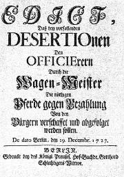 Edikt bezglich der Desertation, 1727