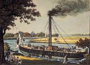 Das Dampfschiff "Prinzessin Charlotte von Preuen" auf der Spree in der Nhe des Schlosses Bellevue