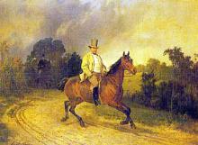 Bildnis des "Eisenbahnkönigs" Bethel Henry Strousberg zu Pferde