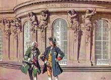 Voltaire und Friedrich II. in Sanssouci