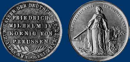 Medaillen zur Kaiserwahl Friedrich Wilhelms IV.