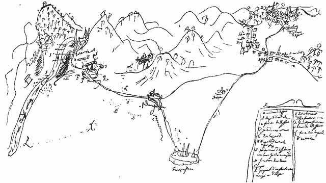 Planskizze von Friedrich II. zum Einmarsch in Schlesien, 1740