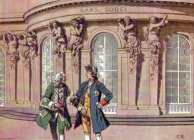 Voltaire und Friedrich II. in Sanssouci