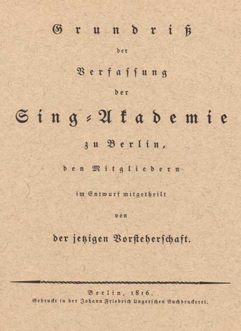 Verfassung der Sing-Akademie zu Berlin
