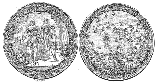Gedenkmedaille mit Kurfürst Georg Wilhelm und Kurprinz Friedrich Wilhelm