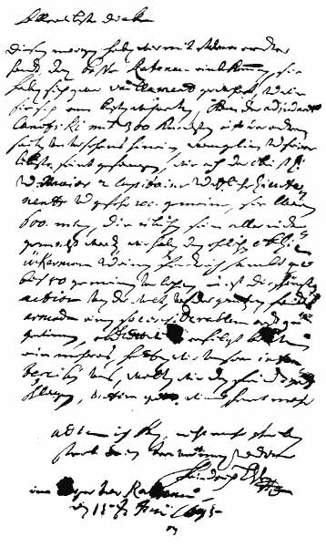 Brief des Landgrafen Friedrich von Hessen-Homburg vom 15.6.1675 an seine Gemahlin