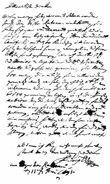 Brief des Landgrafen Friedrich von Hessen-Homburg vom 15.6.1675 an seine Gemahlin