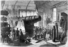 Die Kruppsche Riesenkanone auf der Pariser Weltausstellung 1867