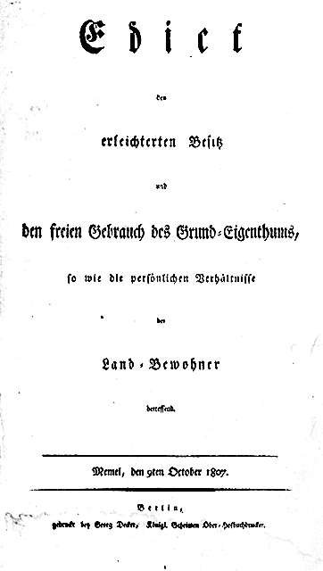 Edikt zur Bauernbefreiung