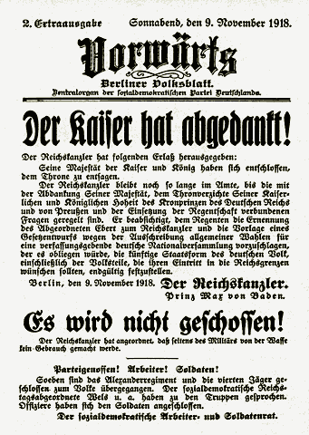 Der "Vorwärts" vom 9. November 1918