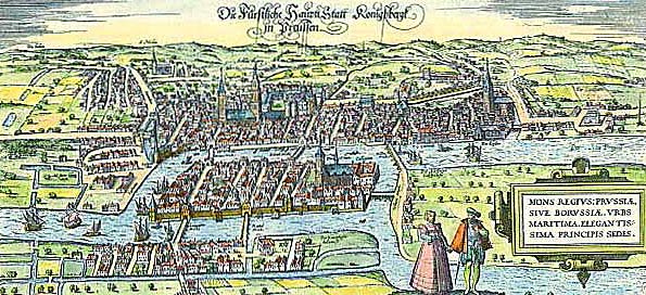 Panorama der Stadt Königsberg um 1550
