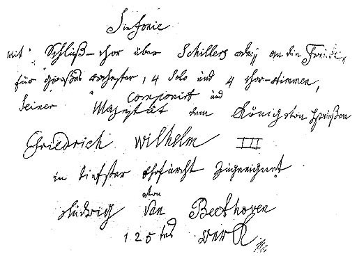 Beethovens Widmung der 9. Sinfonie an Friedrich Wilhelm III.