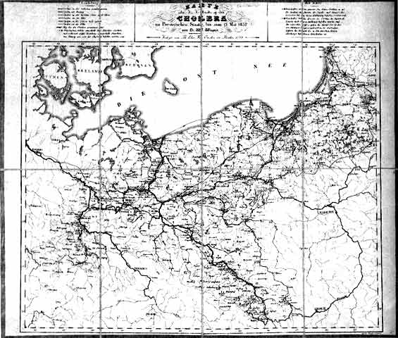 Karte über die Feststellung der Cholera